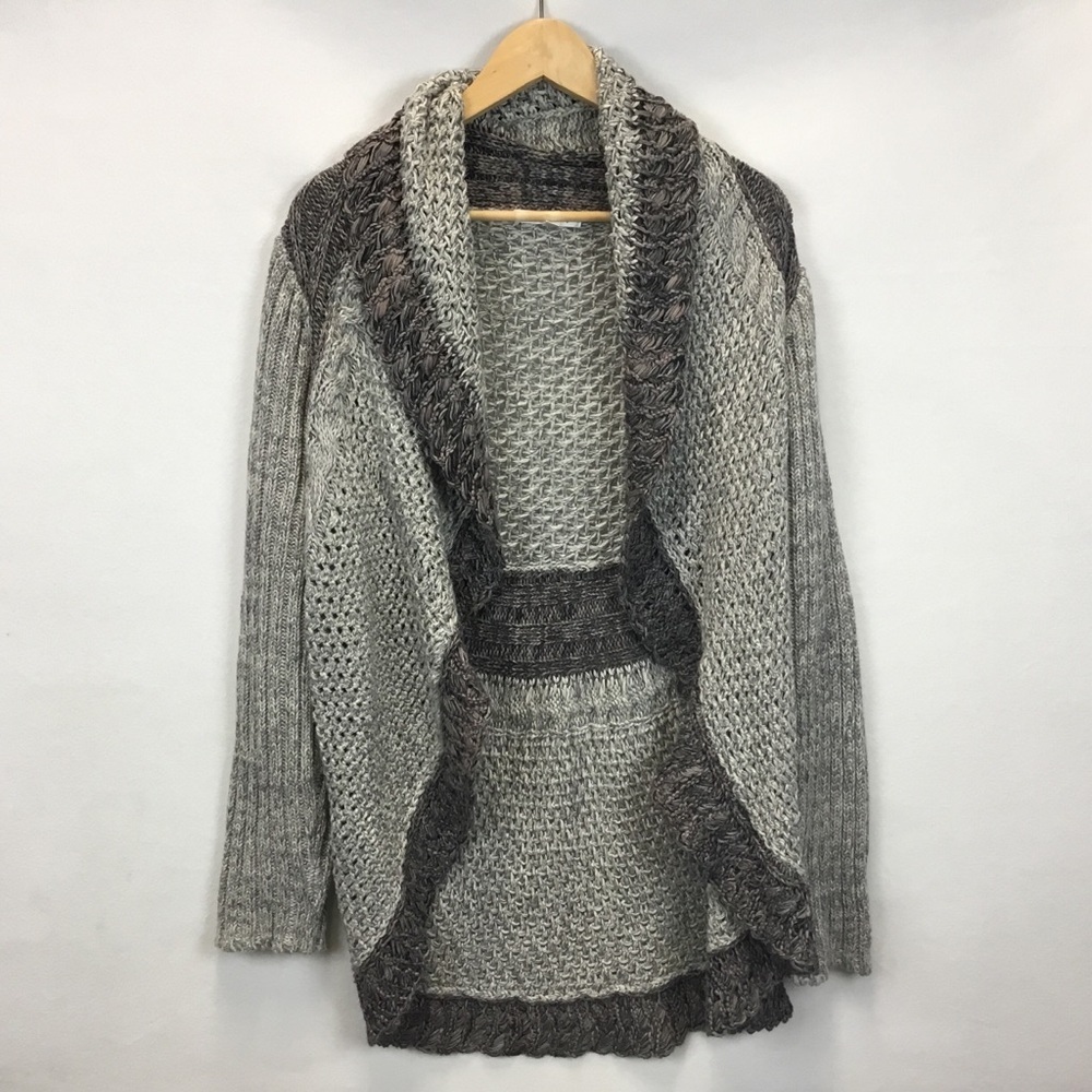 Cabi Shadow Circle Open Front Chunky Open Knit Co… - image 1